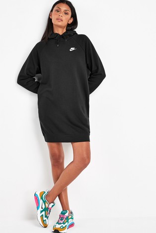 nike women's sportswear essential fleece hoodie dress