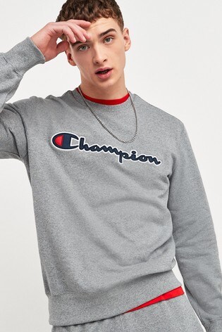 champion script logo crew neck sweatshirt
