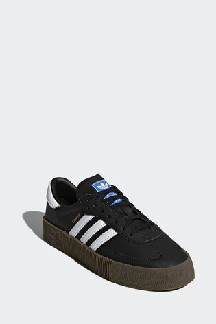 mens adidas black leather trainers