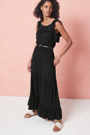next black ruffle dress