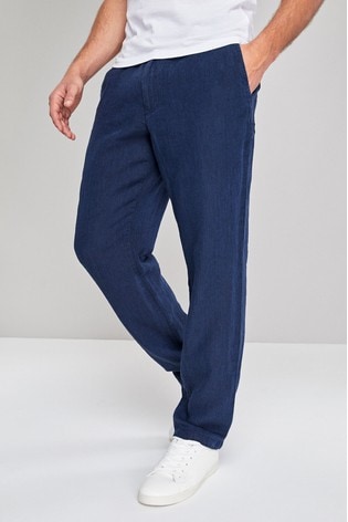 denim linen trousers