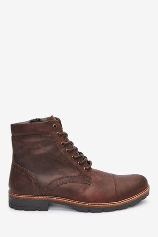 Brown Leather Zip Boots from the Next 
