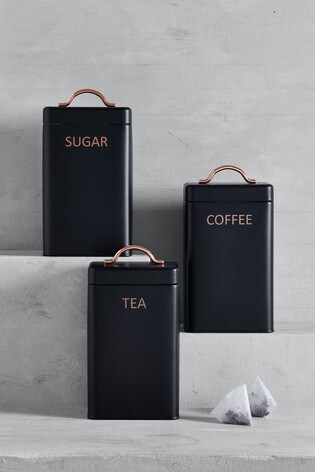 Set Of 3 Metal Storage Tins From Next Usa Black Set Of 3 Metal Storage Tins
