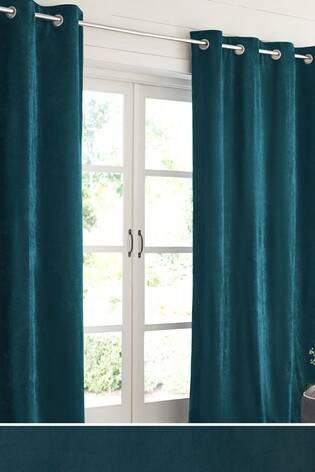 Buy Soft Velour Eyelet Lined Curtains From The Next Uk
