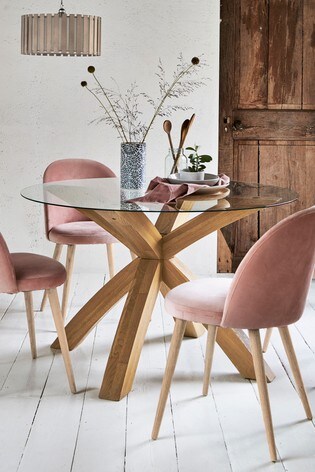 Oak Glass Round Dining Table From The Next Uk Oak Glass Round Dining Table