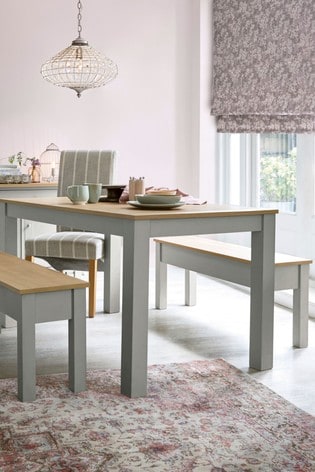 Buy Malvern Dining Table And Bench Set from the Next UK ... Grey and white dining table & benches.