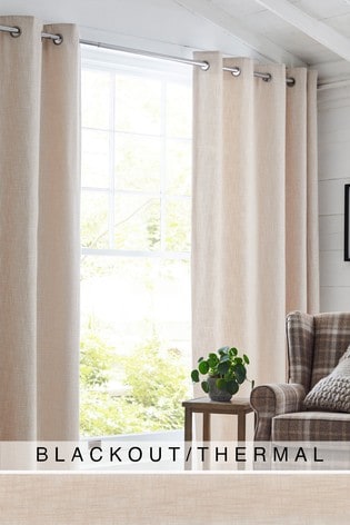 Buy Boucle Eyelet Blackout Thermal Curtains From Next Qatar