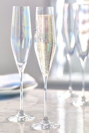 Paris Set of 4 Iridescent Lustre Champagne Flutes - Image 1 of 5