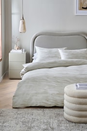 Silver/White Valencia Marble Jacquard Duvet Cover and Pillowcase Set - Image 1 of 6
