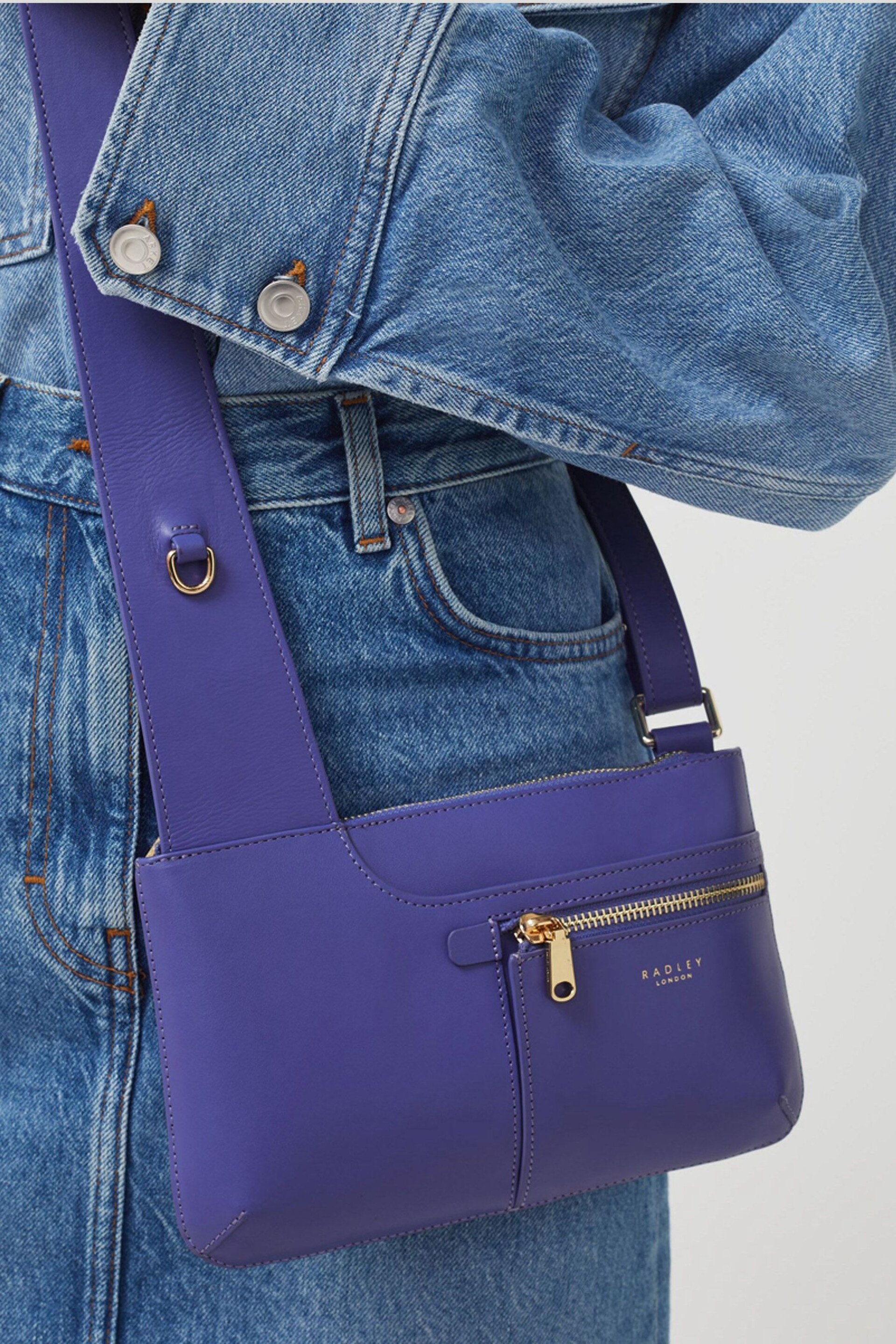 Radley London Purple Pockets Icon Mini Zip-Top Cross-Body Bag - Image 1 of 5