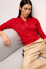 Red Gem Button Polo Neck Jumper - Image 1 of 6