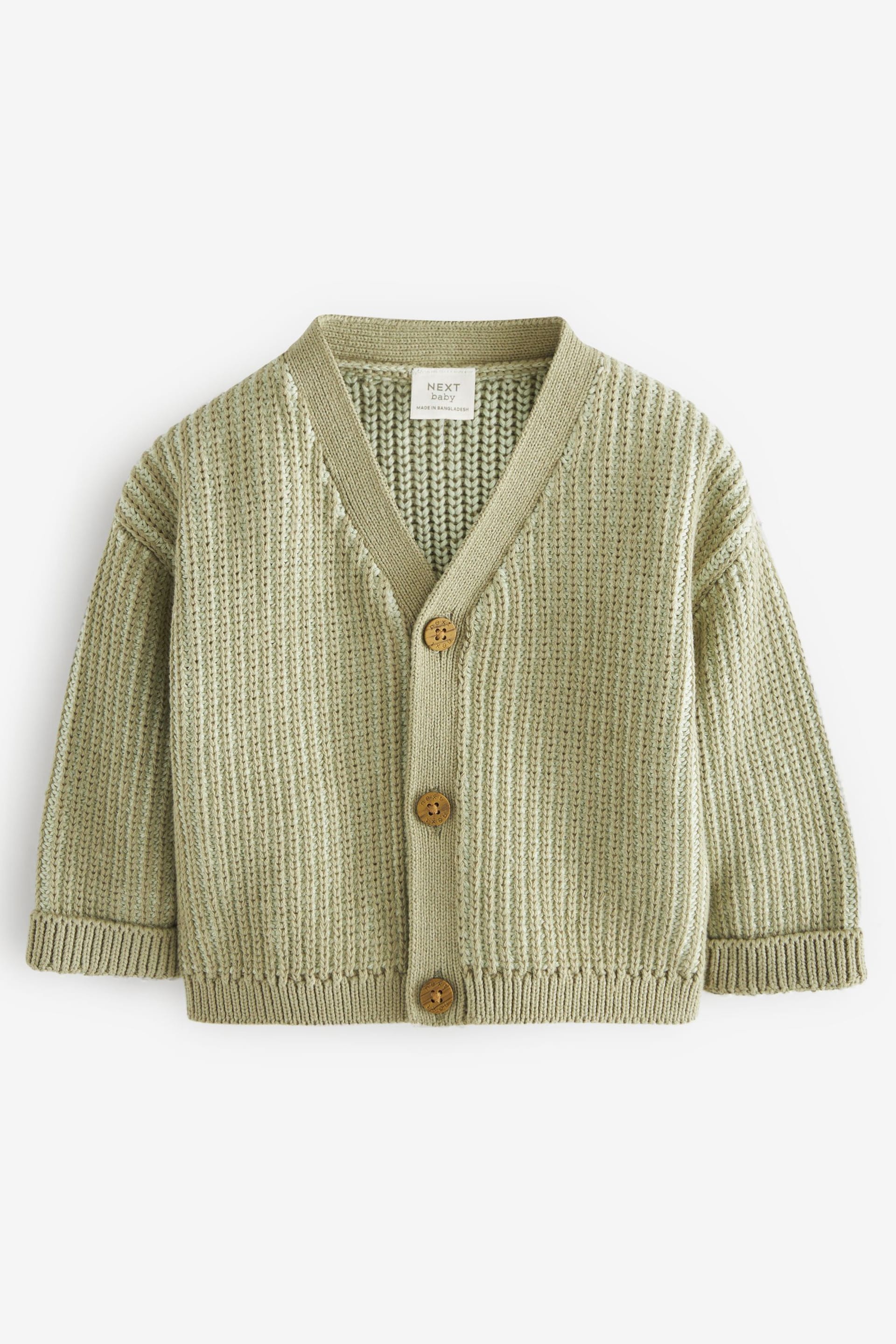 Sage Green Baby Knitted Cardigan (0mths-2yrs) - Image 1 of 3