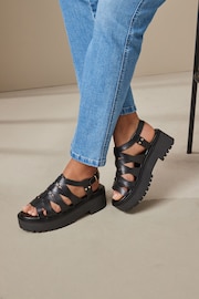 Black Forever Comfort® Chunky Strappy Sandals - Image 1 of 10