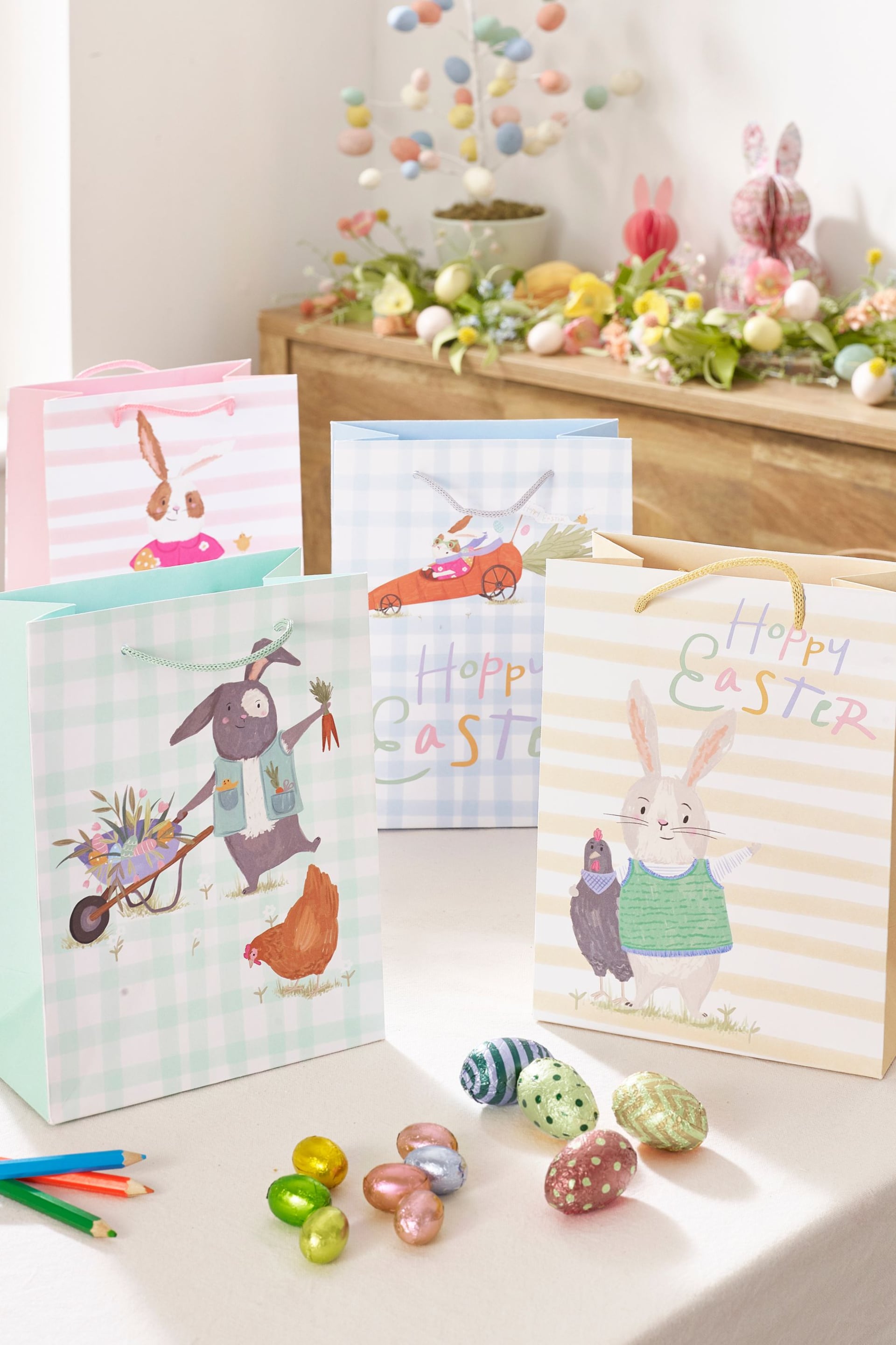 Set of 4 Multi Easter Paper Treat Bags - Image 1 of 4