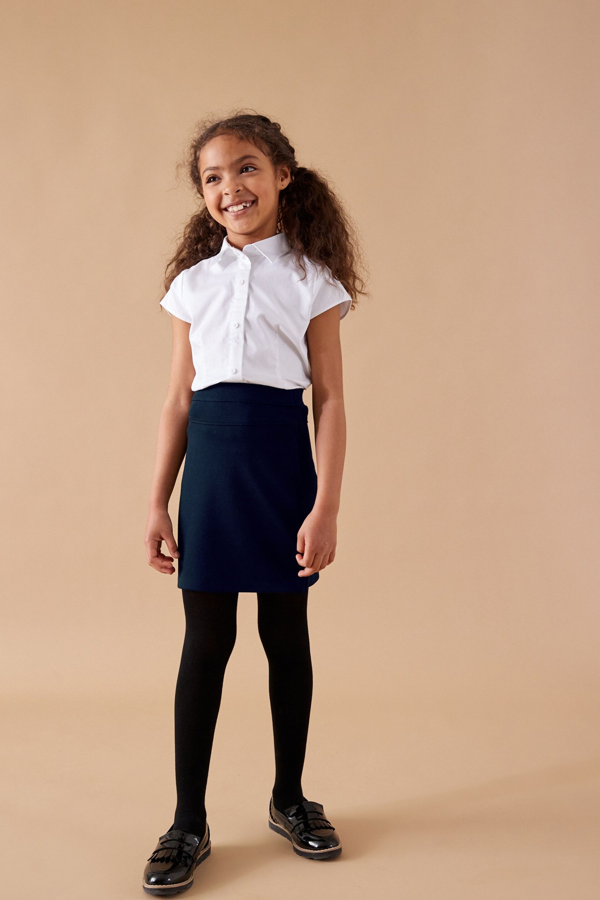 Navy Blue Jersey Stretch Pull-On Pencil Skirt (3-18yrs) - Image 2 of 7