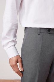 Grey Slim Machine Washable Plain Front Smart Trousers - Image 3 of 7