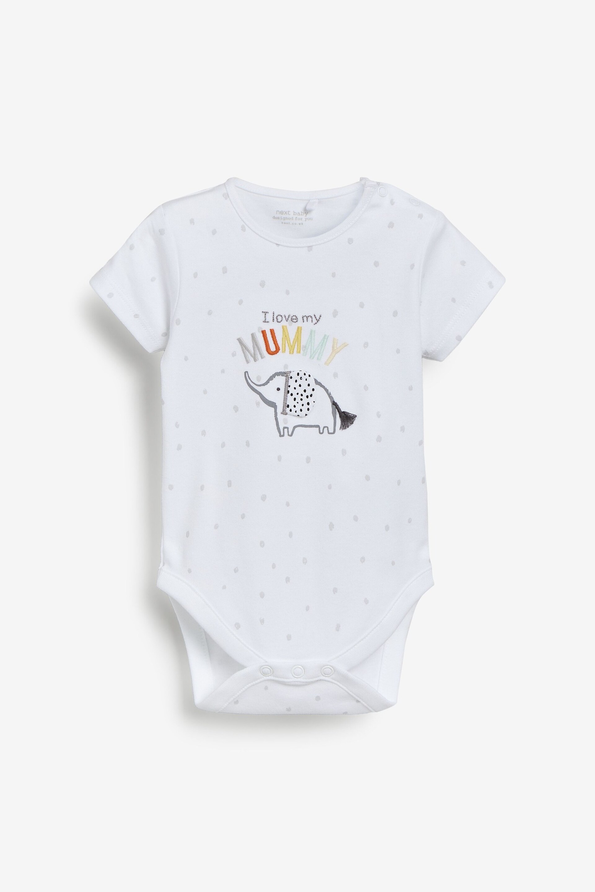 Mummy Elephant Family Short Sleeve Baby Bodysuit - Image 1 of 3