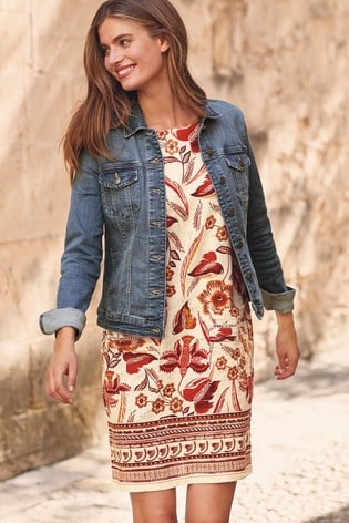 Buy White Floral Linen Blend Shift Dress From Next Usa