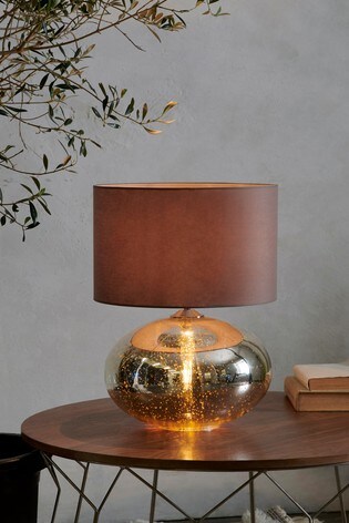 Buy Petra Dual Light Gold Mercury Large Table Lamp From The Next