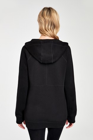 longline zip through hoodie
