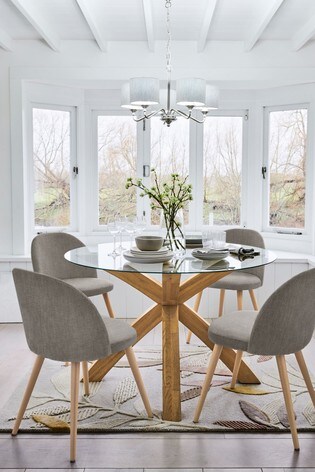 Buy Oak Glass Round Dining Table From The Next Uk Online Shop