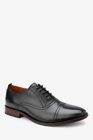 Buy Black Leather Toe Cap Oxford Shoes From The Next Uk Online Shop