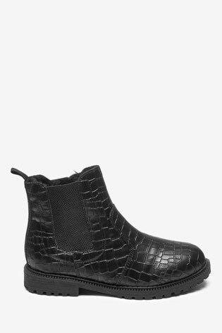 croc effect chelsea boots