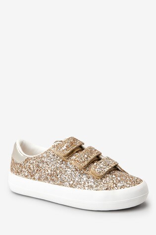 gold glitter trainers