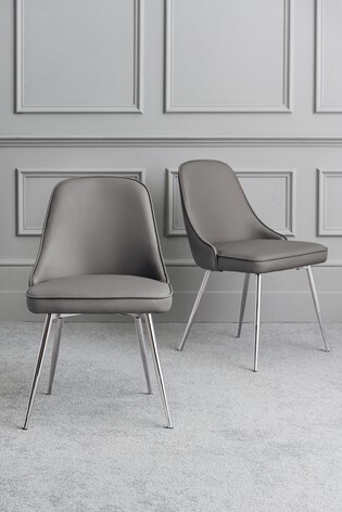 Buy Set Of 2 Skyla Dining Chairs With Chrome Legs From The Next Uk