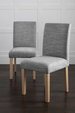 Boucle Weave Light Dove Set Of 2 Moda II With Natural Legs