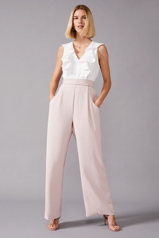 Phase Eight Pink Linda Frill Jumpsuit