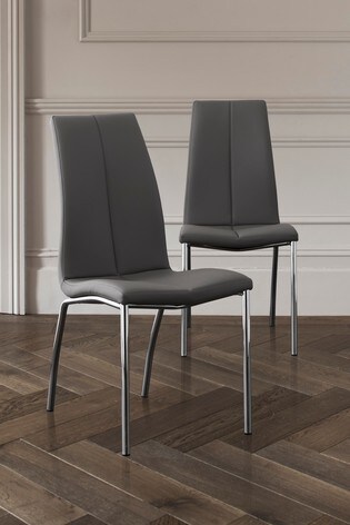 Buy Set Of 2 Opus Dining Chairs With Chrome Legs From The Next Uk