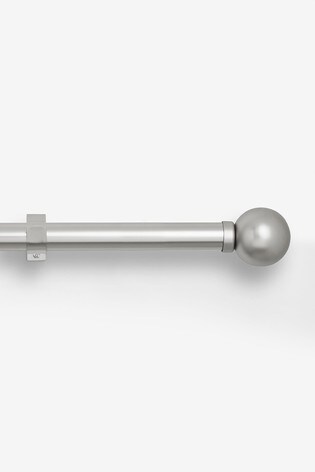 Buy Brushed Silver Fixed 28mm Eyelet Curtain Pole From The Next Uk