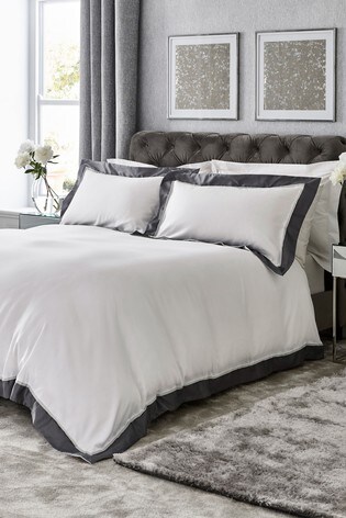 Buy 300 Thread Count Cotton Sateen Border Duvet Cover And