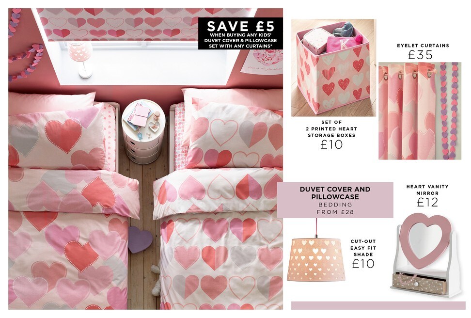 Buy Stitch Heart Printed Eyelet Blackout Curtains From The Next Uk