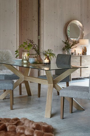 Buy Oak Glass Round Dining Table From The Next Uk Online Shop