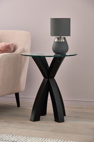 Oak And Glass Side Table Bedside From The Next Uk - Black Glass Side Table Oak And Glass Side Table Bedside From The Next Uk - Black Glass Side Table
