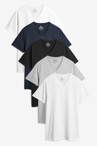 Buy V-Neck T-Shirts 5 Pack from Next Australia