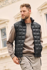 Black Lightweight Square Quilted Shower Resistant Gilet - Image 1 of 9
