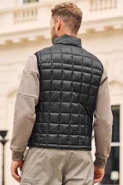 Black Lightweight Square Quilted Shower Resistant Gilet - Image 4 of 9