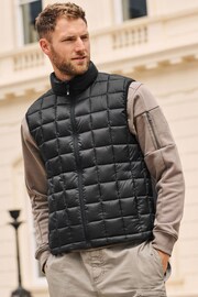 Black Lightweight Square Quilted Shower Resistant Gilet - Image 5 of 9