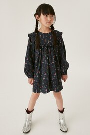 Navy Blue Floral Printed Dress (12mths-16yrs) - Image 1 of 7
