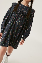 Navy Blue Floral Printed Dress (12mths-16yrs) - Image 3 of 7