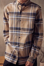 Tan Brown Blue Long Sleeve Oxford Shirt (3-16yrs) - Image 4 of 10