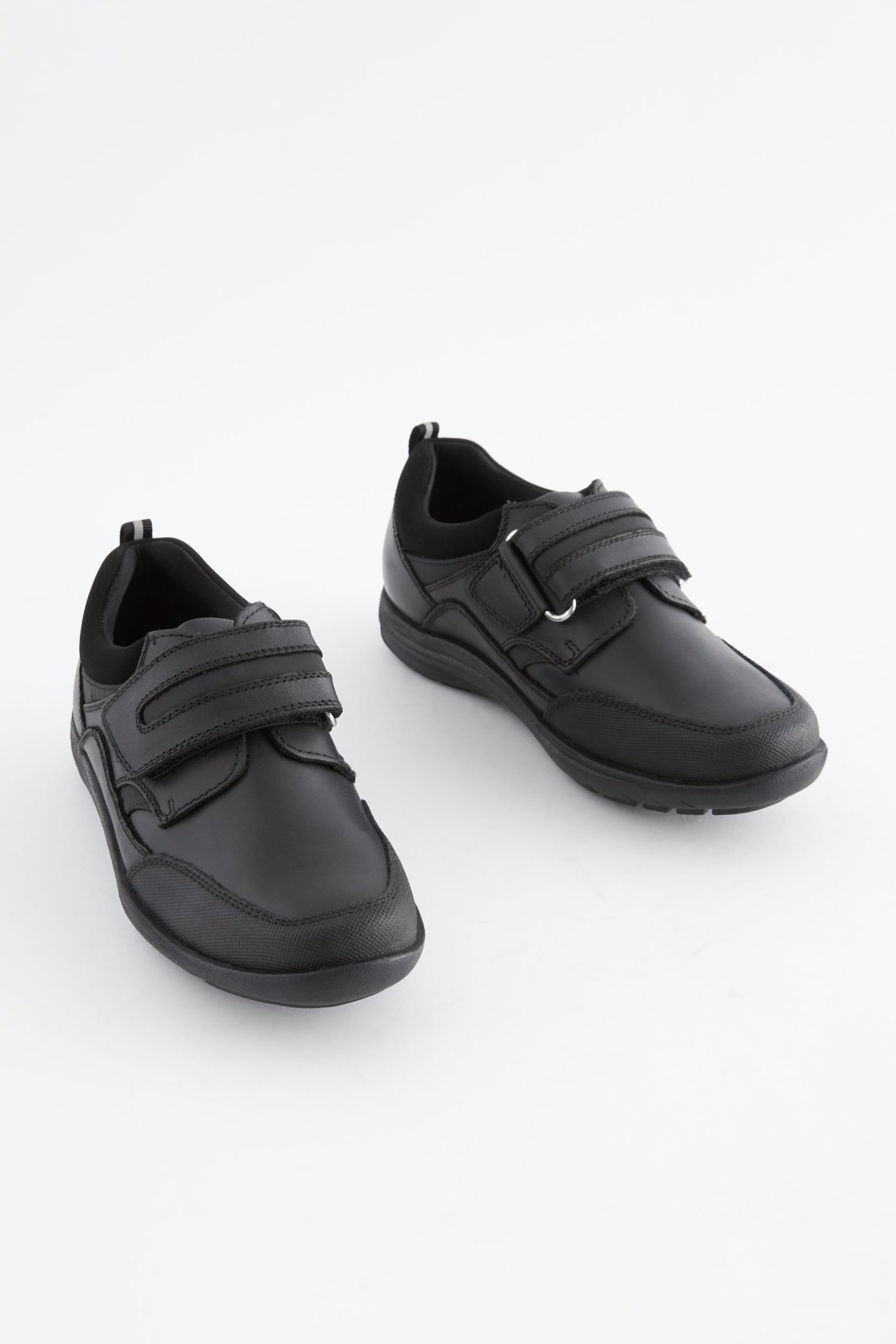 Black Standard Fit (F) School Leather Single Strap Shoes - Image 1 of 7