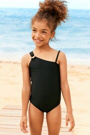 Black One Shoulder Swimsuit (7-16yrs) - Image 1 of 6