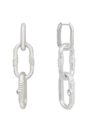 Bibi Bijoux Silver Tone 'Courage' Chunky Chain Earrings - Image 1 of 3