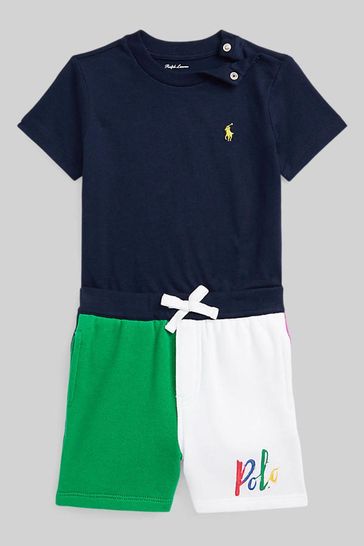 polo shirt & fleece short set