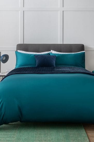 Egyptian Cotton Sateen Duvet Cover And, Teal Blue Duvet Cover Queen