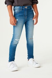 Mid Blue Denim Distressed Skinny Jeans (3-16yrs) - Image 1 of 7